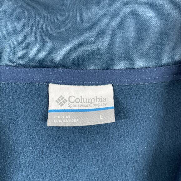 Columbia 1/4 Zip Pullover Mens Large Fleece Zip Pocket Stretch Outdoors Blue - Picture 3 of 12